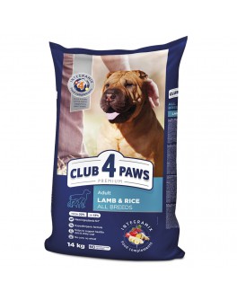 Сухий корм Клуб 4 Лапи для дорослих собак всіх порід з ягням