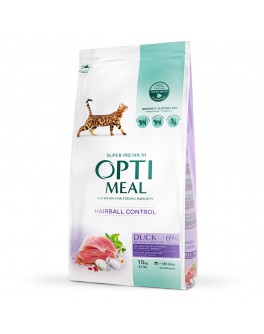Сухий корм Optimeal з качкою для дорослих котів з ефектом виведення шерсті