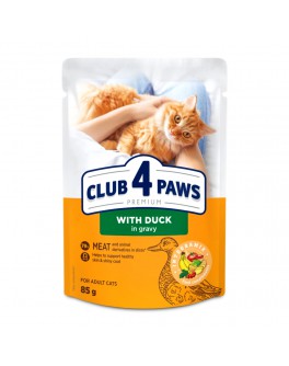 Вологий корм Club 4 Paws з качкою в соусі для дорослих котів 24шт x 85г