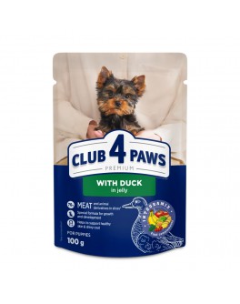 Вологий корм Клуб 4 Лапи з качкою в желе для цуценят малих порід 24шт х 100г