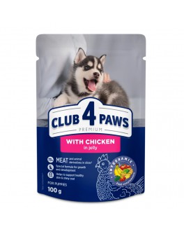 Вологий корм Клуб 4 Лапи з куркою в желе для цуценят 24шт х 100г