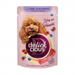 Вологий корм Delickcious з ягнятиною та лісовими ягодами у вершковому соусі для собак 12шт x 80г